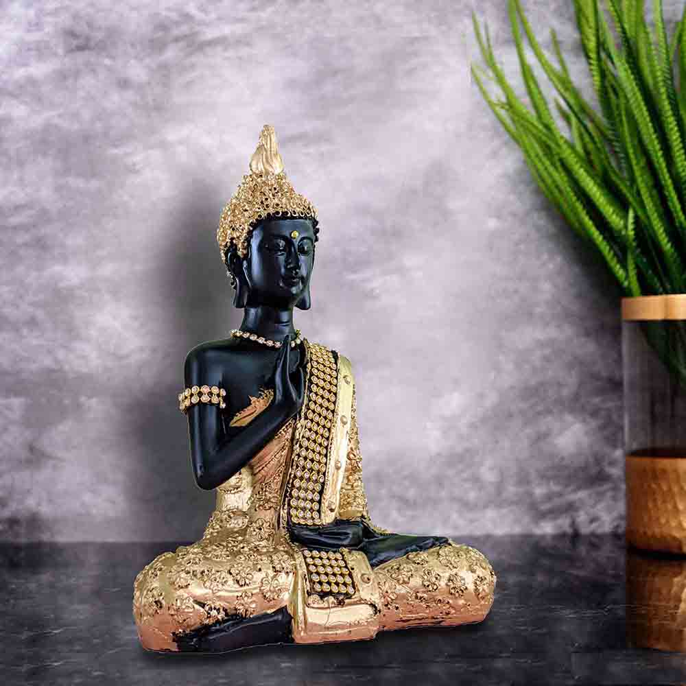 Black Meditating Buddha Idol